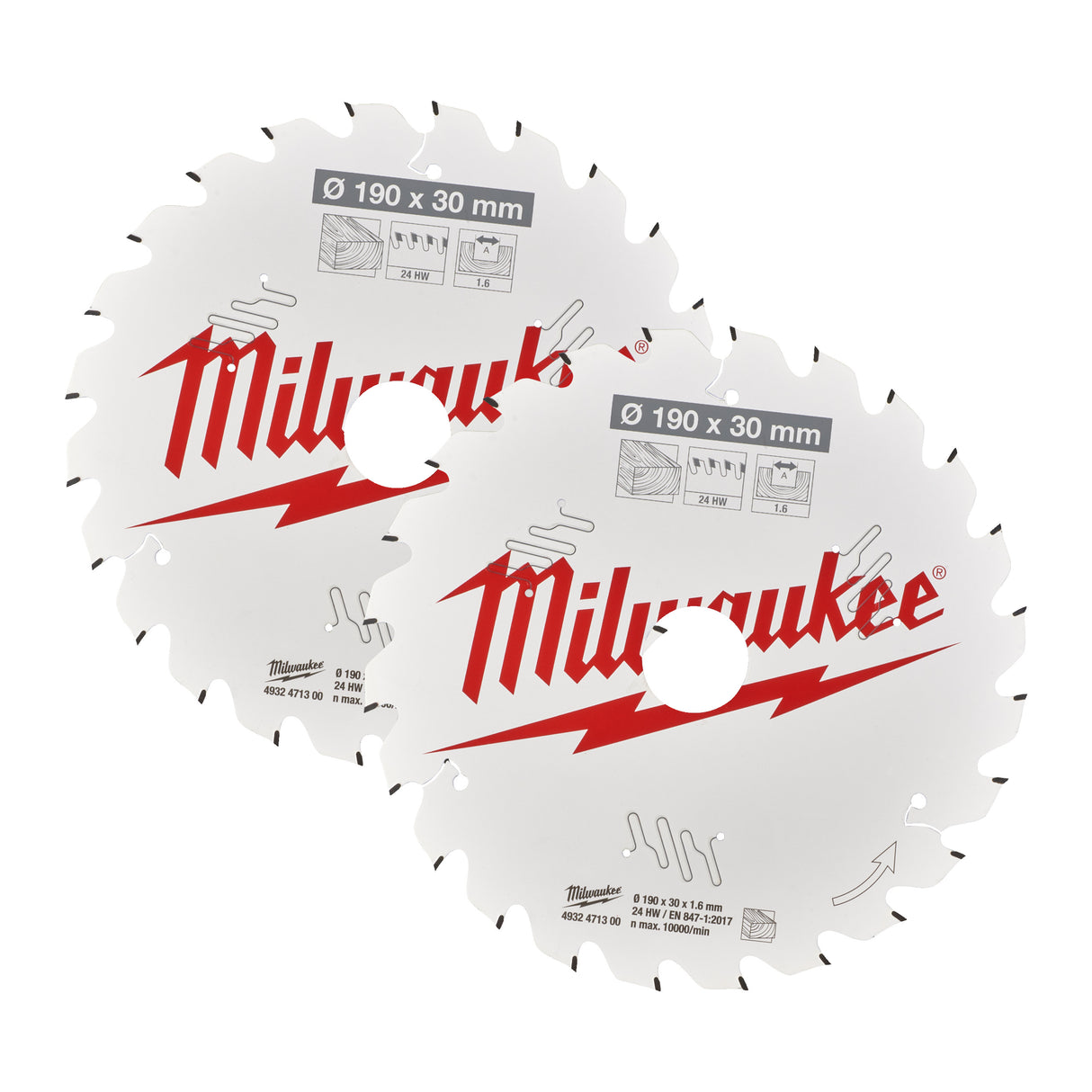 Milwaukee Set de 2 pânze circular 190x24t/24t 4932479804