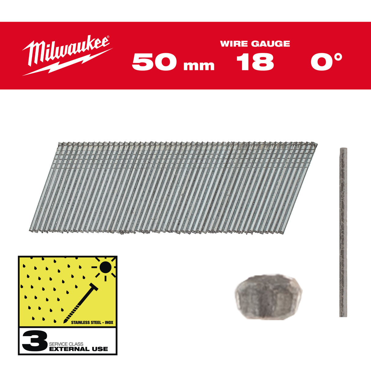 CUIE INOX 18G, 50MM, 3.000 BUCĂȚI 4932492564