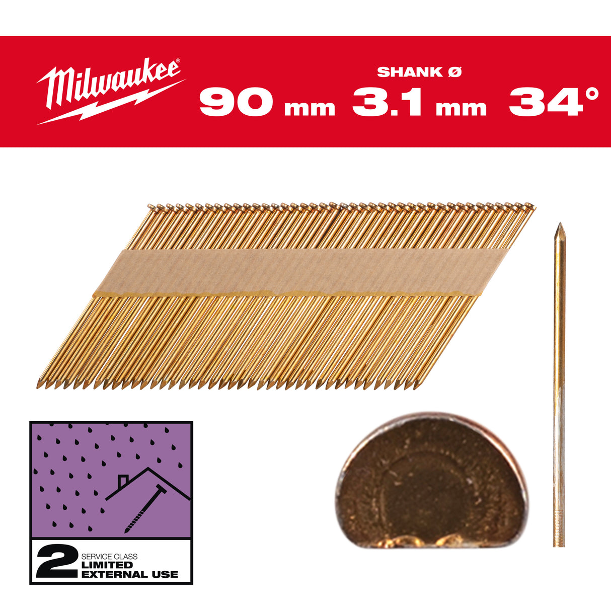 Milwaukee Cuie cap d, 34, 90mm, ss, g, 2.200 bucăți 4932492605