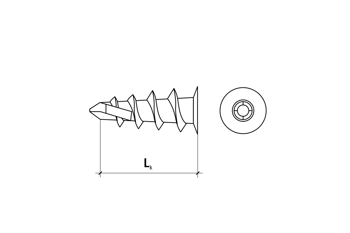 DRZN 29 - Diblu metalic pentru gips-carton, 200buc/cutie