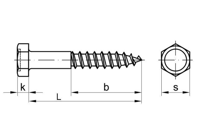 DIN571 - Holzsurub cu cap hexagonal