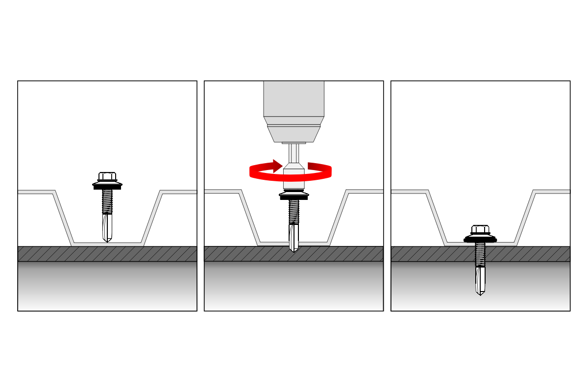 WSS - Șurub autoforant metalic cu șaibă EPDM